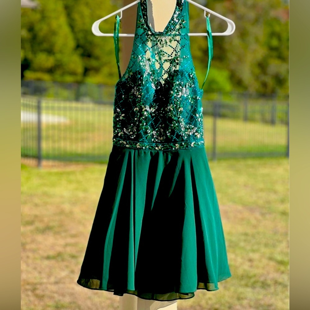 Social Event Green Short Dress